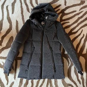 Michael Kors Silver Sparkle Shimmer Puffer Jacket S